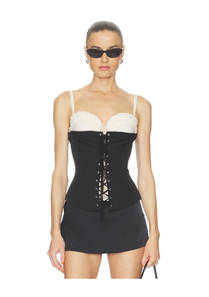 Aniye Records Tea Bustier Top in Black,White. Size XS. Also in S, M, L.