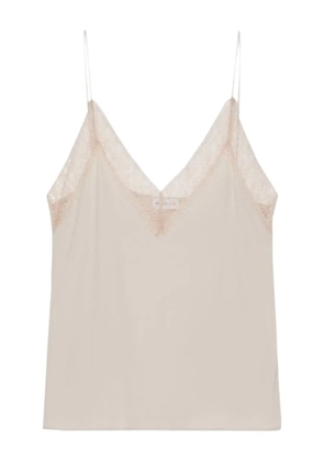 Marella lace-trim top - Neutrals