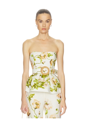 Cara Cara Tilda Top in Ivory,Green. Size 2. Also in 4, 6, 8, 10, 12.