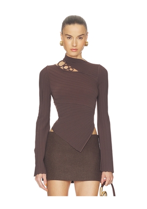 Cult Gaia Tayla Top in Brown. Size XXS. Also in XS, S, M, L, XL.