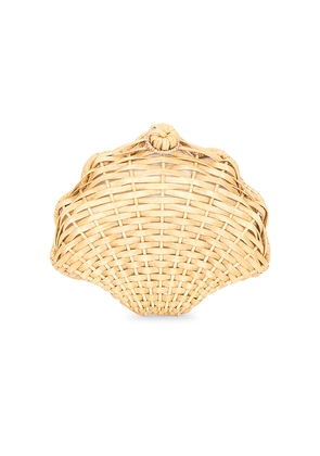 Aranaz Oskola Wicker Clutch in Neutral.