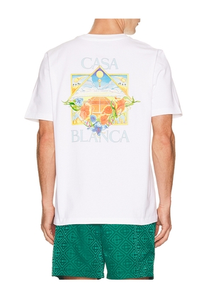 Casablanca Tennis Landscape Classic Tee in White. Size S. Also in M, XL/1X, XXL/2X.