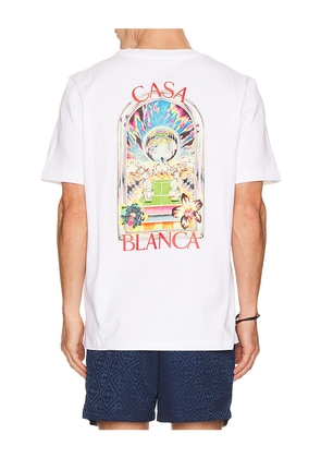 Casablanca Tennis Landscape Classic Tee in White. Size S. Also in XL/1X, XXL/2X.