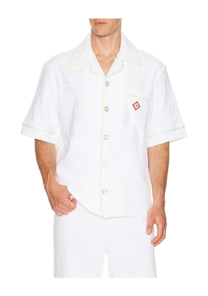 Casablanca Towelling Monogram Shirt in White. Size M. Also in L, S, XL/1X, XXL/2X.