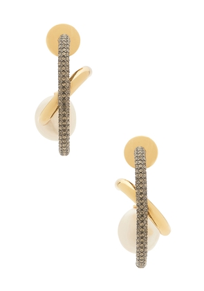 Demarson Waverly Earrings in Metallic Gold.