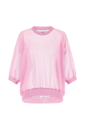 Nude balloon-sleeve sweater - Pink