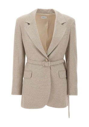 Marella narrow-lapel belted blazer - Neutrals