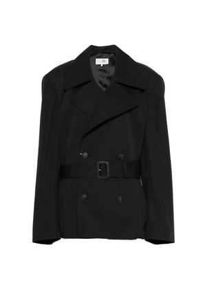 Maison Margiela buttoned belted trench coat - Black