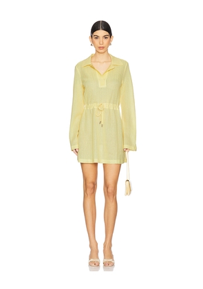 SIMKHAI Tammie Long Sleeve Mini Dress in Yellow. Size S. Also in L.