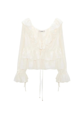 Dorothee Schumacher ruffled tie-fastening blouse - Neutrals