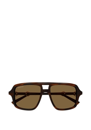 Gucci Eyewear oversized pilot sunglasses - Brown