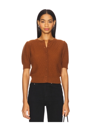 FRAME The Cashmere Pointelle Cardi in Brown. Size S. Also in XL.