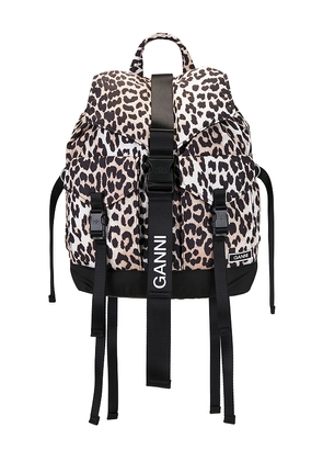 Ganni Recycled Tech Backpack in White.