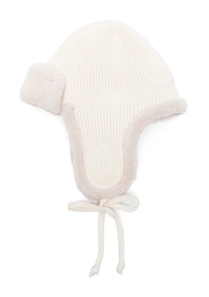 Miu Miu logo-patch trapper hat - White
