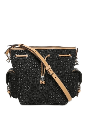 Tory Burch drawstring pattern bucket bag - Black