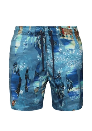 AMIRI bandana print swim trunks - Blue