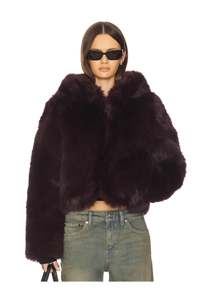 Free People Louder Please Faux Fur Jacket in Purple. Size XS. Also in M, XL.