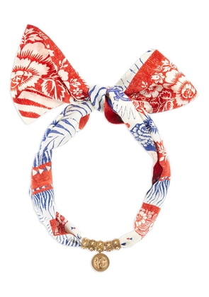 Roberto Cavalli silk-floral patterned necklace - Blue