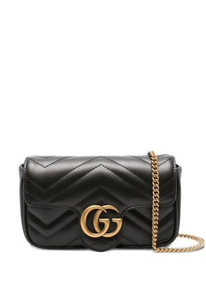 Gucci chevron-quilted logo crossbody bag - Black
