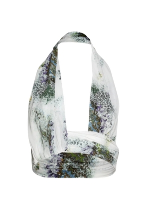 Christopher Esber Absence-print crop top - White