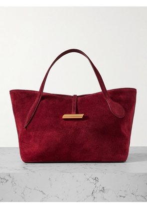 Liffner - Petite Penne Leather-trimmed Suede Tote - Red - One size