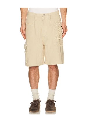 ISA BOULDER Gridmarch Short in Beige. Size S. Also in L, M, XL/1X.