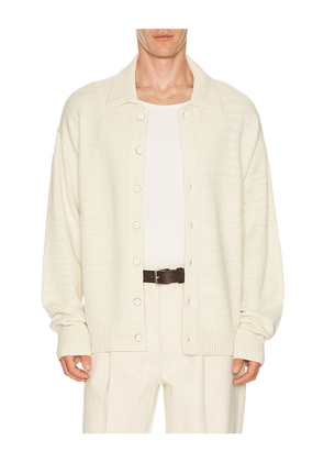 Helmut Lang Slub Wool Shirt in Cream. Size M. Also in L, S, XL/1X, XXL/2X.