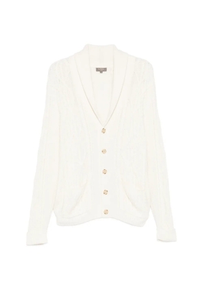 N.Peal cable shawl cardigan - Neutrals