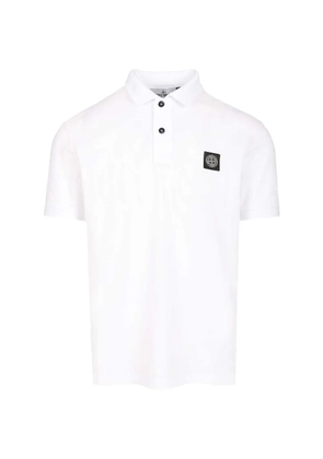 Stone Island button logo polo shirt - White
