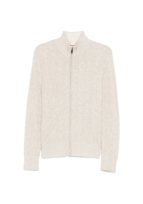 N.Peal cable zip cardigan - Neutrals