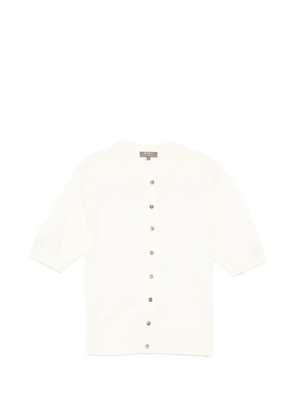 N.Peal cashmere short-sleeves cardigan - Neutrals