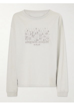 Maison Margiela - Logo-embroidered Cotton T-shirt - Gray - x small,small,medium,large,x large