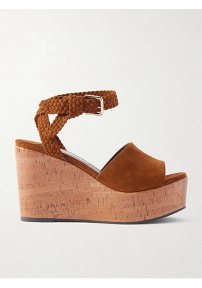 Jimmy Choo - Jori Suede Wedge Sandals - Brown - IT36,IT36.5,IT37,IT37.5,IT38,IT38.5,IT39,IT39.5,IT40,IT40.5,IT41,IT41.5,IT42