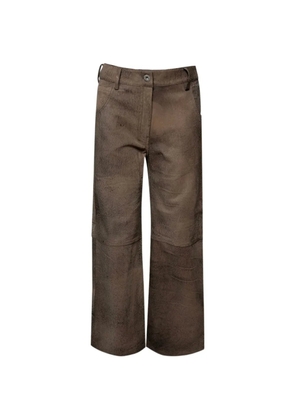 Interior textured panel trousers - Brown