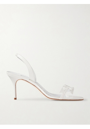 Manolo Blahnik - Cigaurasli 70 Leather Slingback Sandals - White - IT36,IT36.5,IT37,IT37.5,IT38,IT38.5,IT39,IT39.5,IT40,IT40.5,IT41,IT41.5,IT42,IT43
