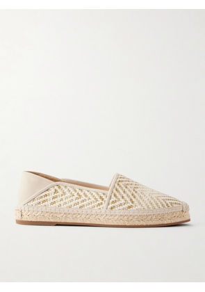 Manolo Blahnik - Espadra Suede-trimmed Woven Raffia Espadrilles - Neutrals - IT35,IT36,IT36.5,IT37,IT37.5,IT38,IT38.5,IT39,IT39.5,IT40,IT40.5,IT41,IT41.5,IT42