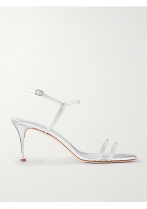 Manolo Blahnik - Ciagalo 70 Metallic Leather Sandals - Silver - IT35,IT36,IT36.5,IT37,IT37.5,IT38,IT38.5,IT39,IT39.5,IT40,IT40.5,IT41,IT41.5,IT42,IT43