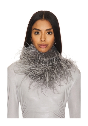 Norma Kamali Feather Boa in Grey.
