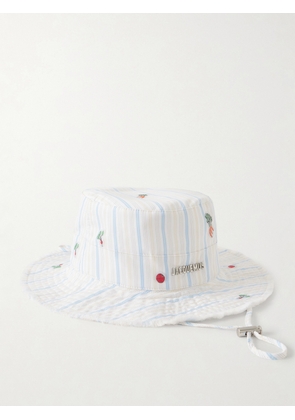 Jacquemus - Le Bob Artichaut Printed Striped Cotton Sunhat - White - 56,60