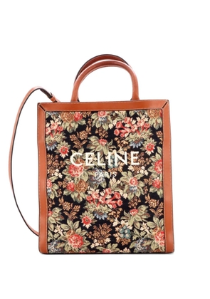 Celine Pre-Owned Vertical Cabas Floral Jacquard with Leather Small tote bag - Brown