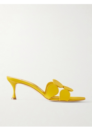 Manolo Blahnik - Haribalmu 50 Leather Mules - Yellow - IT35,IT35.5,IT36,IT36.5,IT37,IT37.5,IT38,IT38.5,IT39,IT39.5,IT40,IT40.5,IT41,IT41.5,IT42