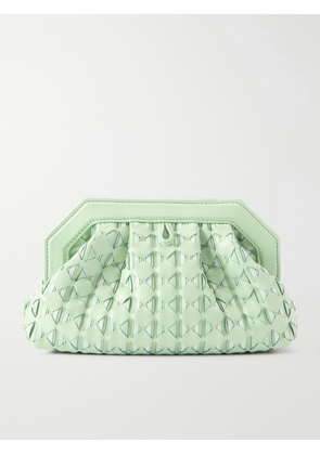 Serapian - Secret Mini Embellished Woven Leather Clutch - Green - One size