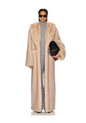 Lovers and Friends Vincent Faux Fur Coat in Taupe. Size M. Also in XS.