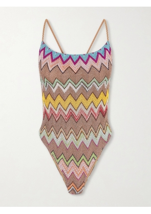 Missoni - Mare Striped Metallic Crochet-knit Swimsuit - Multi - IT36,IT38,IT40,IT42,IT44,IT46,IT48