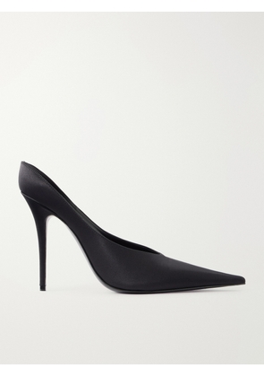 Amina Muaddi - Anok Satin Pumps - Black - IT36,IT36.5,IT37,IT37.5,IT38,IT38.5,IT39,IT39.5,IT40,IT40.5,IT41,IT41.5,IT42