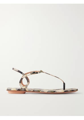 Aquazzura - Almost Bare Checked Raffia Sandals - Yellow - IT35,IT36,IT36.5,IT37,IT37.5,IT38,IT38.5,IT39,IT39.5,IT40,IT40.5,IT41,IT41.5,IT42