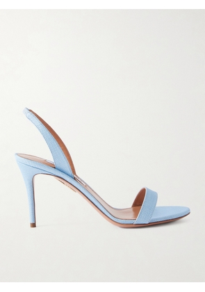 Aquazzura - So Nude 85 Raffia Slingback Sandals - Blue - IT36,IT36.5,IT37,IT37.5,IT38,IT38.5,IT39,IT39.5,IT40,IT40.5,IT41,IT41.5,IT42
