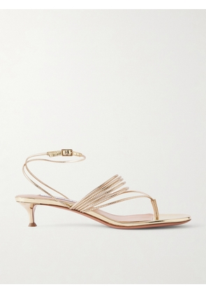 Aquazzura - Solare 30 Metallic Leather Sandals - Gold - IT36,IT36.5,IT37,IT37.5,IT38,IT38.5,IT39,IT39.5,IT40,IT40.5,IT41,IT41.5,IT42