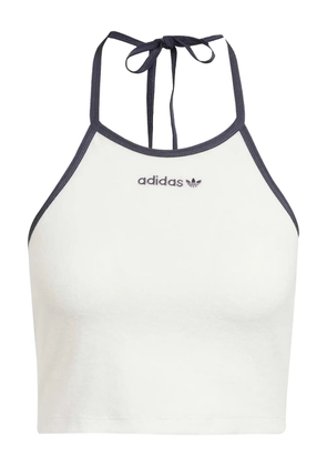 adidas logo-embroidered top - White