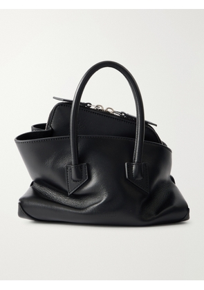 The Attico - La Passeggiata Mini Asymmetric Leather Tote - Black - One size